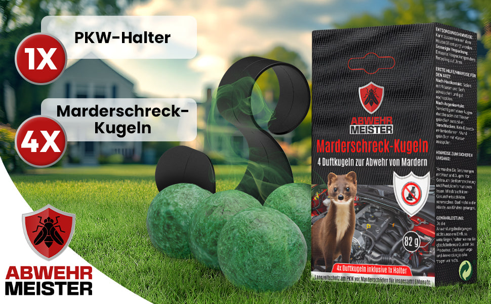 4x Marderschreck-Kugeln inkl. PKW-Halterung - Detail Information 1